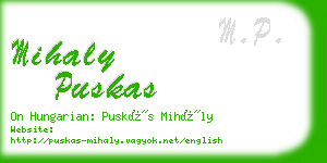 mihaly puskas business card